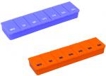 2 x Pillendose Tablettendose  7 Tage, 7 Fächer, lila und orange