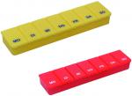 2 x Pillendose Tablettendose Pillenbox 7 Tage, 7 Fächer, gold und rot