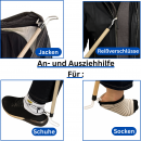 An- und Ausziehstab Deluxe 69 cm BRAUN Holzstab mit Doppelhaken für Kleidung & Schuhe Anziehhilfe