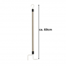 An- und Ausziehstab Deluxe 69 cm HELLGRAU Holzstab mit Doppelhaken für Kleidung & Schuhe Anziehhilfe