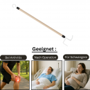 An- und Ausziehstab Deluxe 69 cm BEIGE Holzstab mit Doppelhaken für Kleidung & Schuhe Anziehhilfe