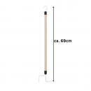 An- und Ausziehstab Deluxe 69 cm BEIGE Holzstab mit Doppelhaken für Kleidung & Schuhe Anziehhilfe