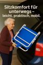 Rückenstütze höhenverstellbar blau/weiß faltbar bis 113 kg Sitzhilfe Rückenlehne