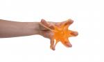 Hand- Fingertrainer STERN ORANGE mittel TPR Muskeltraining Hand 1 Stück