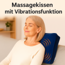 Massagekissen Vibrationsfunktion kabellos mit Batterien Körperdruck dunkelblau