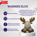Warmies Elch Kuscheltier – Mikrowellen Wärmetier Lavendel Hirsekorn 24cm