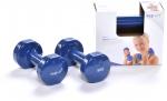 Hantel 2`er SET Kurzhantel Vinyl blau 5,0 kg Gewichte Fitness