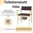 Toilettenstuhl Holz hell, gepolstert, mit Eimer & Deckel, Medizinprodukt**