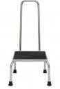 Trittstufe Metall mit Griff Tritthocker 23cm Höhe rutschfest 35x38cm Chrom